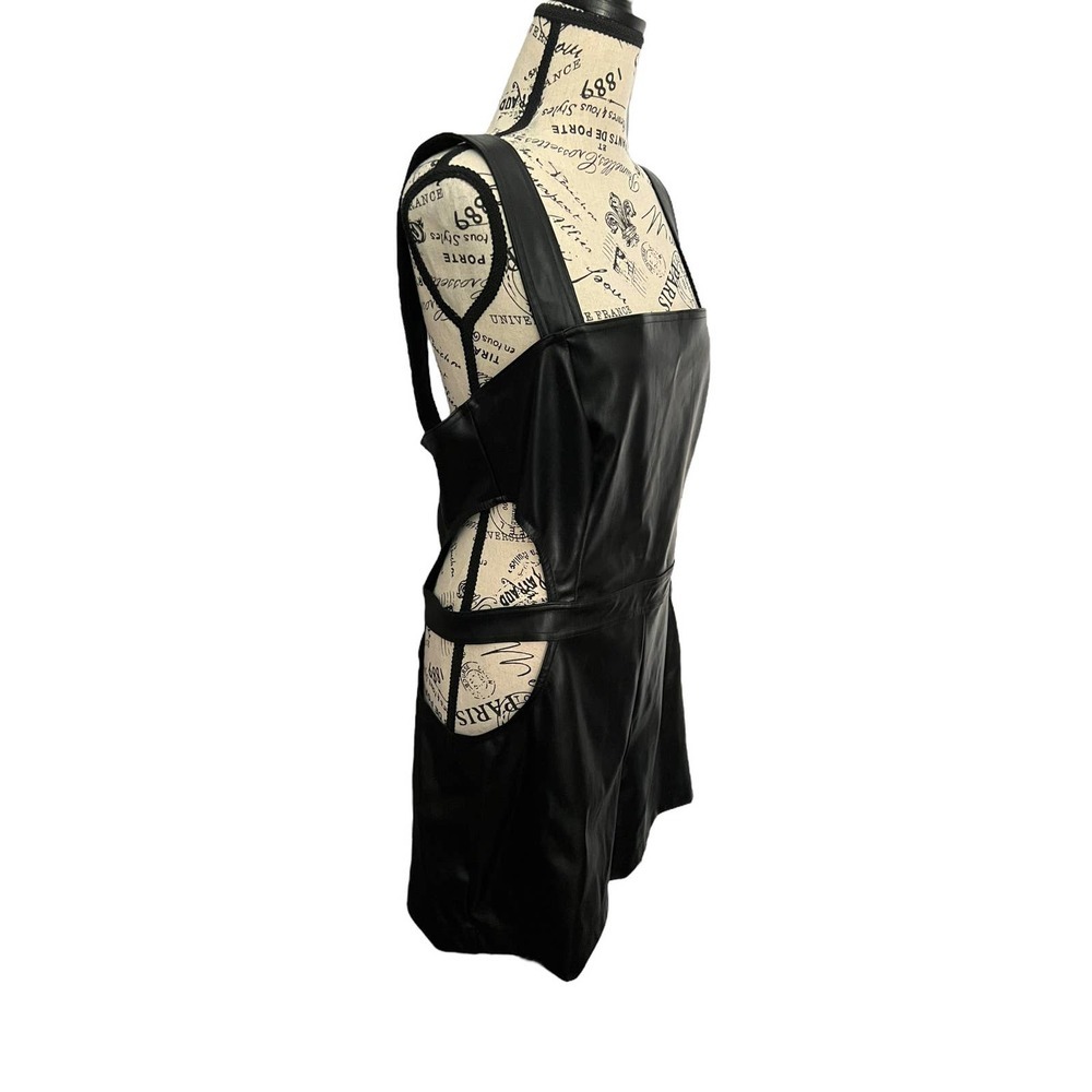 Blackmilk Black Faux Leather Cutout Romper